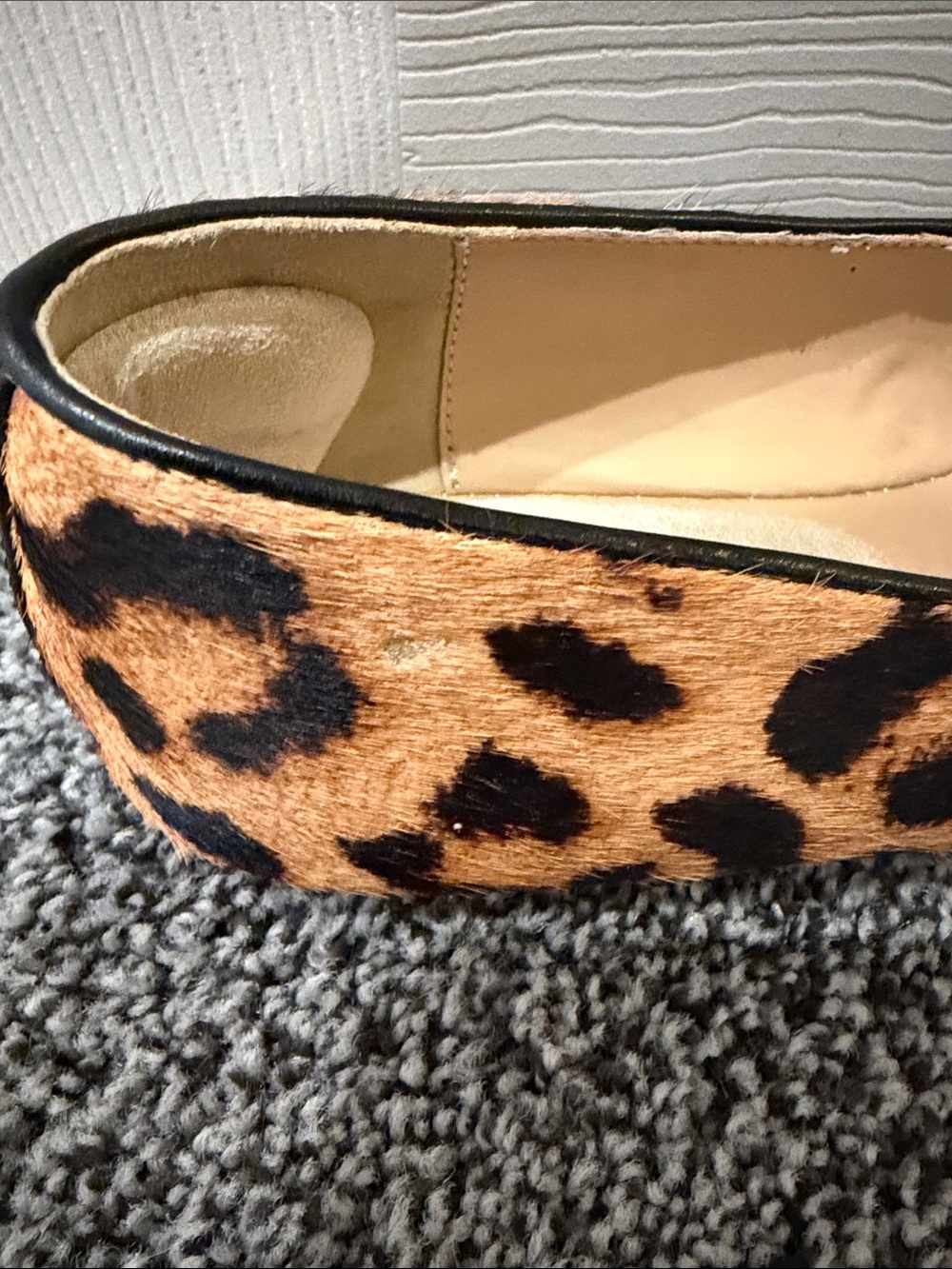 Talbots Leopard Print Pointed Toe Chain-Trim Flats Shoes 7.5 - Picture 5 of 5